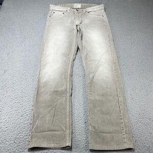 Current/Elliott Pants Mens 33x30 Gray The Slim Straight Corduroy 5 Pocket Casual